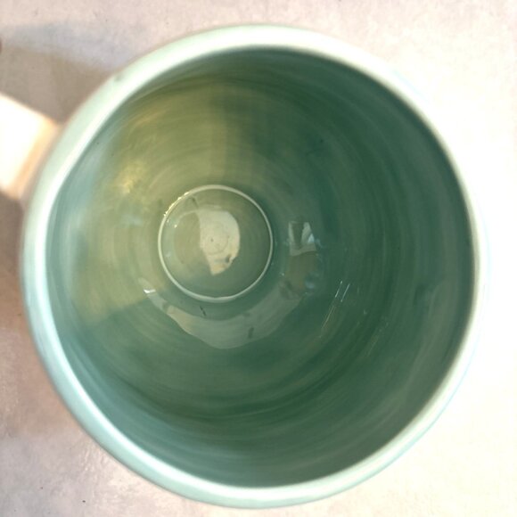 Anthropologie Cat Amos Coffee Tea Mug Aqua Blue Interior Glaze Stoneware - Picture 6 of 10